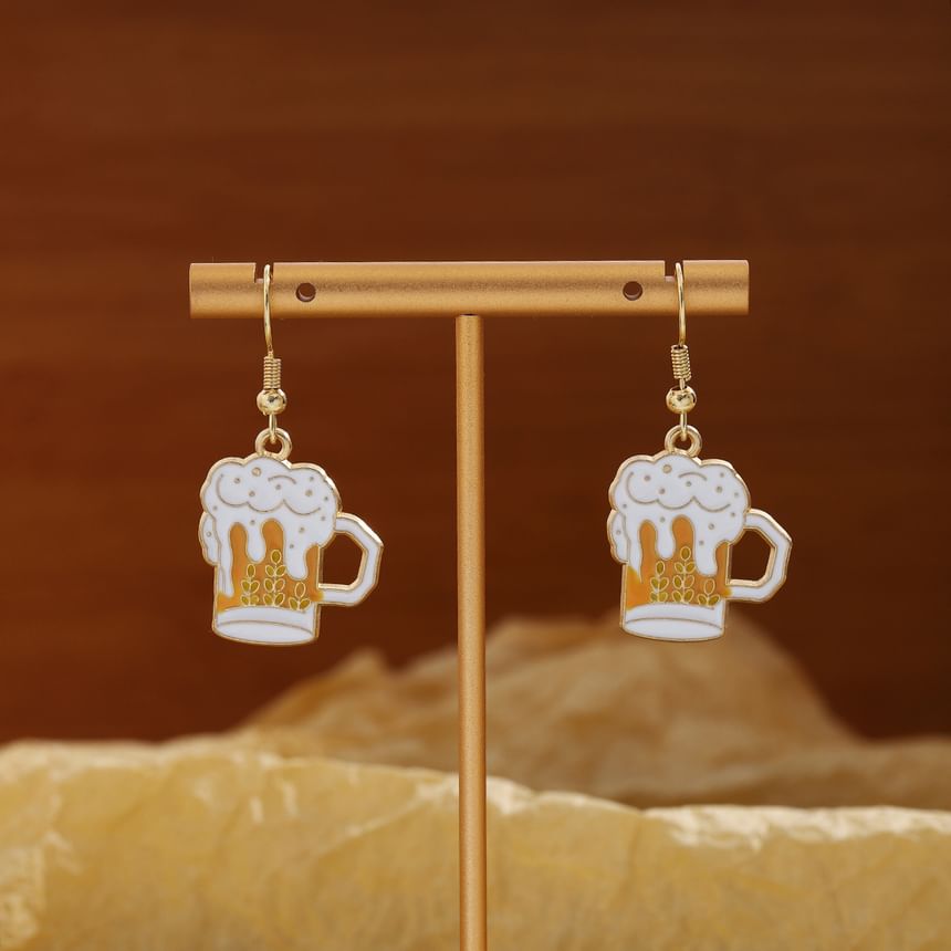 Beer Alloy Drop Earring SpreePicky