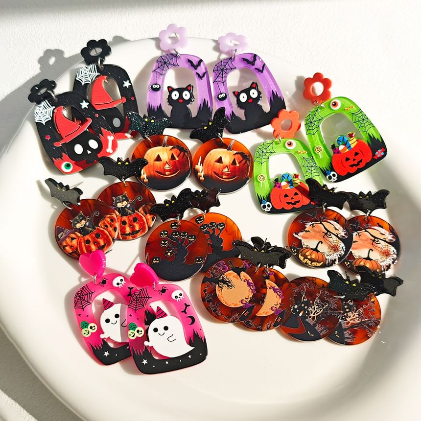 Halloween Acrylic Drop Earring SpreePicky