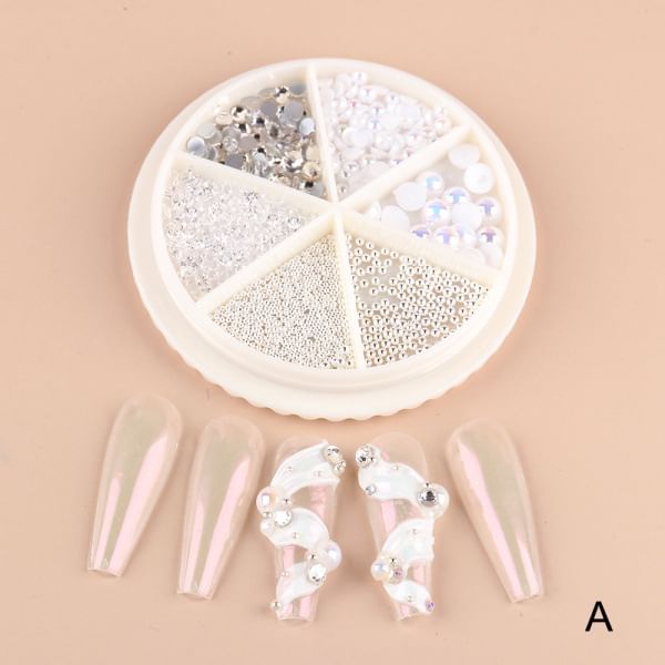 Faux Pearl / Metallic Bead / Rhinestone Nail Art Decoration / Set (Various Designs) SpreePicky