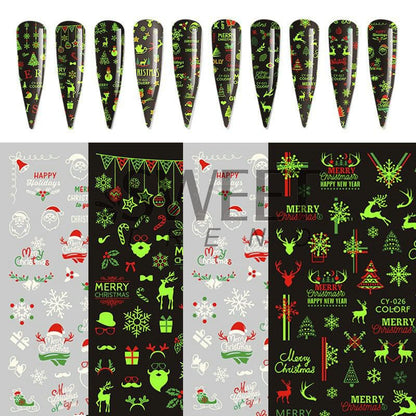 Christmas Fluorescent Nail Art Stickers SpreePicky