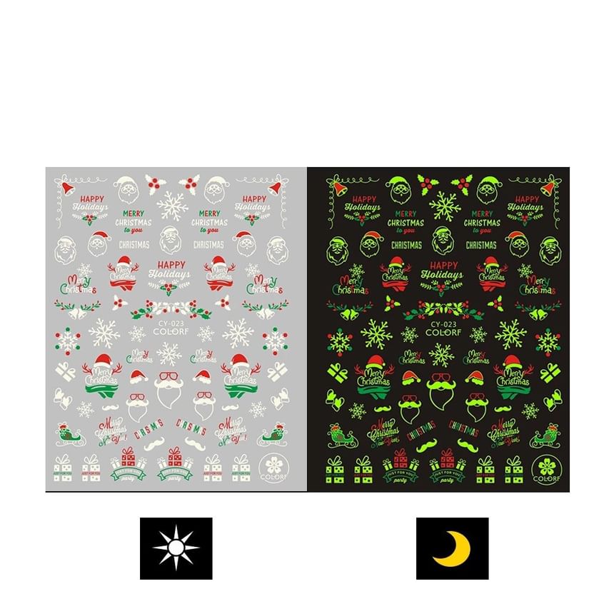 Christmas Fluorescent Nail Art Stickers SpreePicky