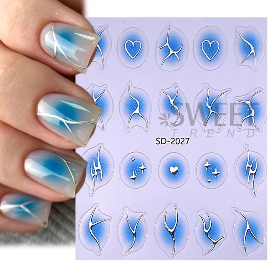 Metallic Gradient Nail Art Stickers (Various Designs) SpreePicky