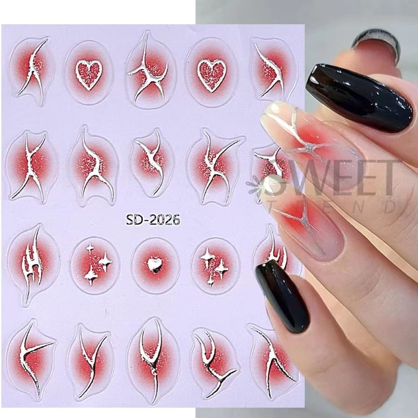 Metallic Gradient Nail Art Stickers (Various Designs) SpreePicky