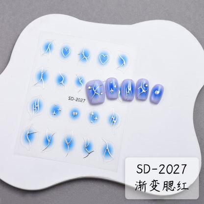 Metallic Gradient Nail Art Stickers (Various Designs) SpreePicky