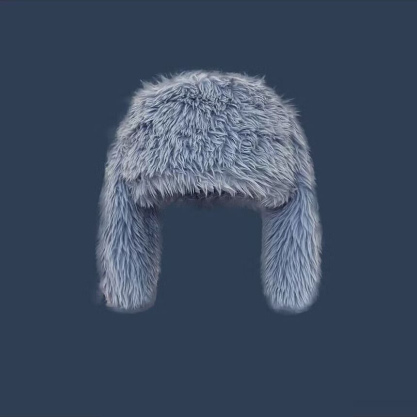 Rabbit Ear Plain Fluffy Hat SpreePicky