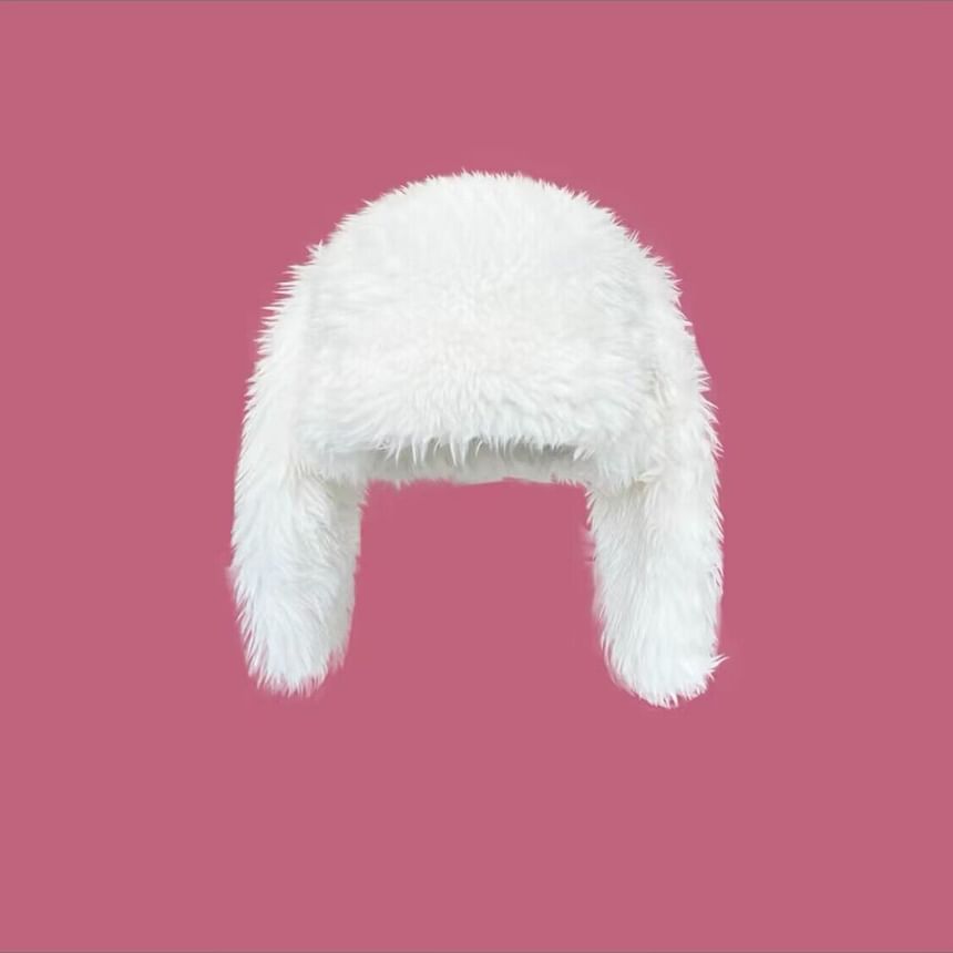 Rabbit Ear Plain Fluffy Hat SpreePicky