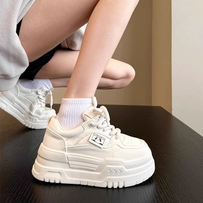 Faux Leather Platform Sneakers SpreePicky