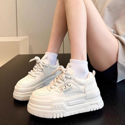 Faux Leather Platform Sneakers SpreePicky