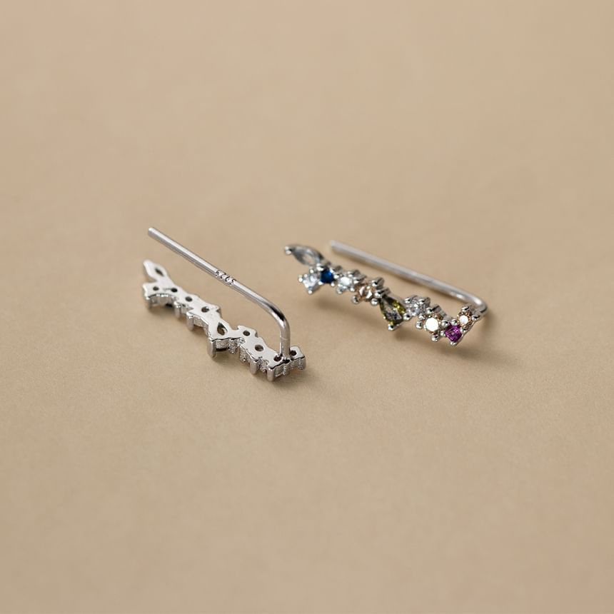 925 Sterling Silver Rhinestone Climber Earring SpreePicky