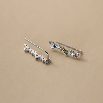 925 Sterling Silver Rhinestone Climber Earring SpreePicky