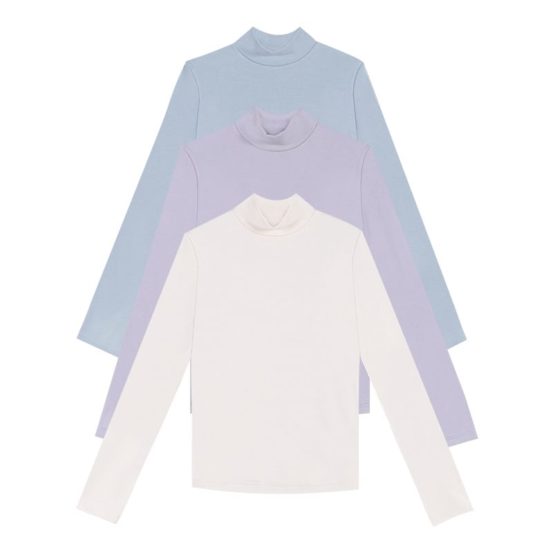 Long Sleeve Turtleneck Plain Top SpreePicky