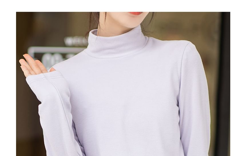 Long Sleeve Turtleneck Plain Top SpreePicky