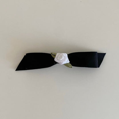 Rose Accent Bow Hair Clip SpreePicky