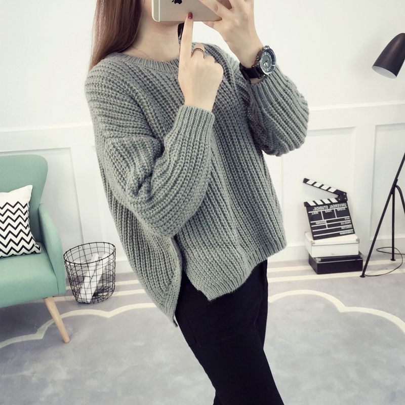 Side-Detail Oversized Sweater SpreePicky