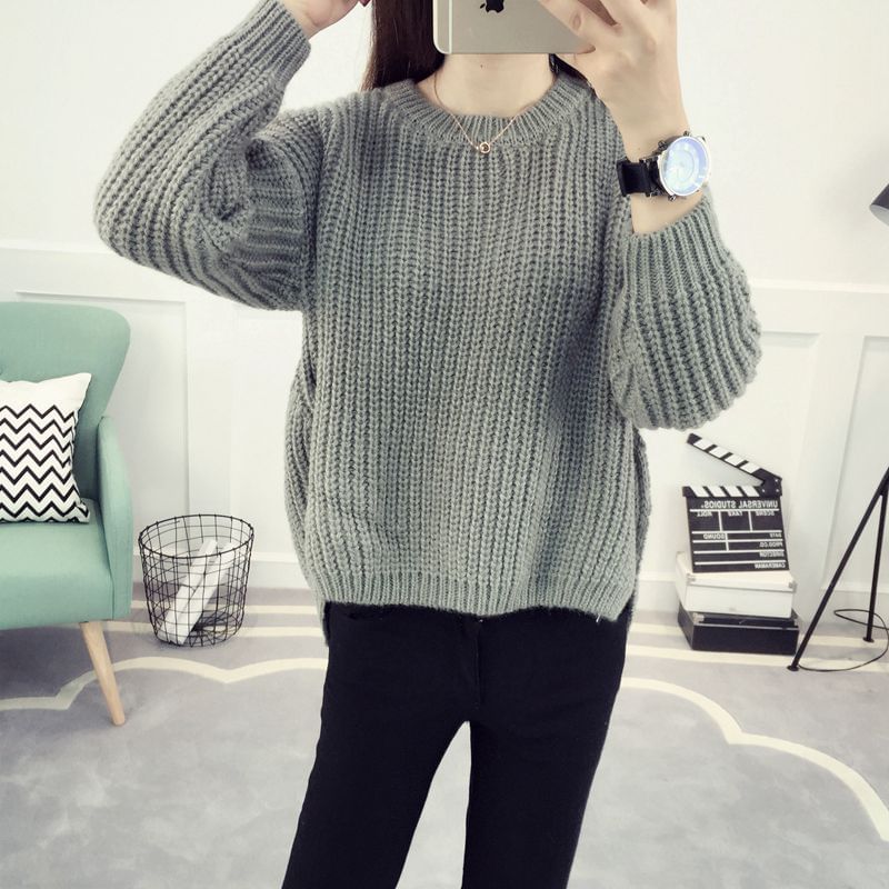 Side-Detail Oversized Sweater SpreePicky