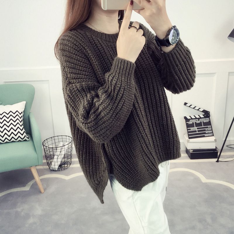 Side-Detail Oversized Sweater SpreePicky