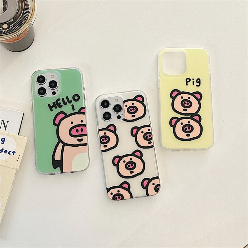 Pig Phone Case - iPhone 16 Pro Max / 16 Pro / 16 Plus / 16 / 15 Pro Max / 15 Pro / 15 Plus / 15 / 14 Pro Max / 14 Pro / 14 Plus / 14 / 13 Pro Max / 13 Pro / 13 / 13 Mini SpreePicky