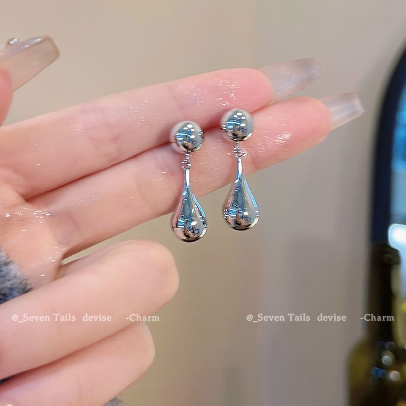 Polished Droplet Alloy Drop Earring SpreePicky