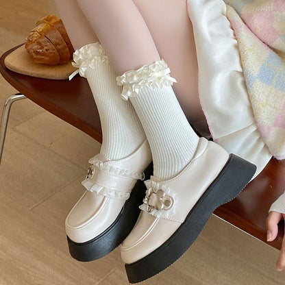 Bow Frill Trim Socks SpreePicky