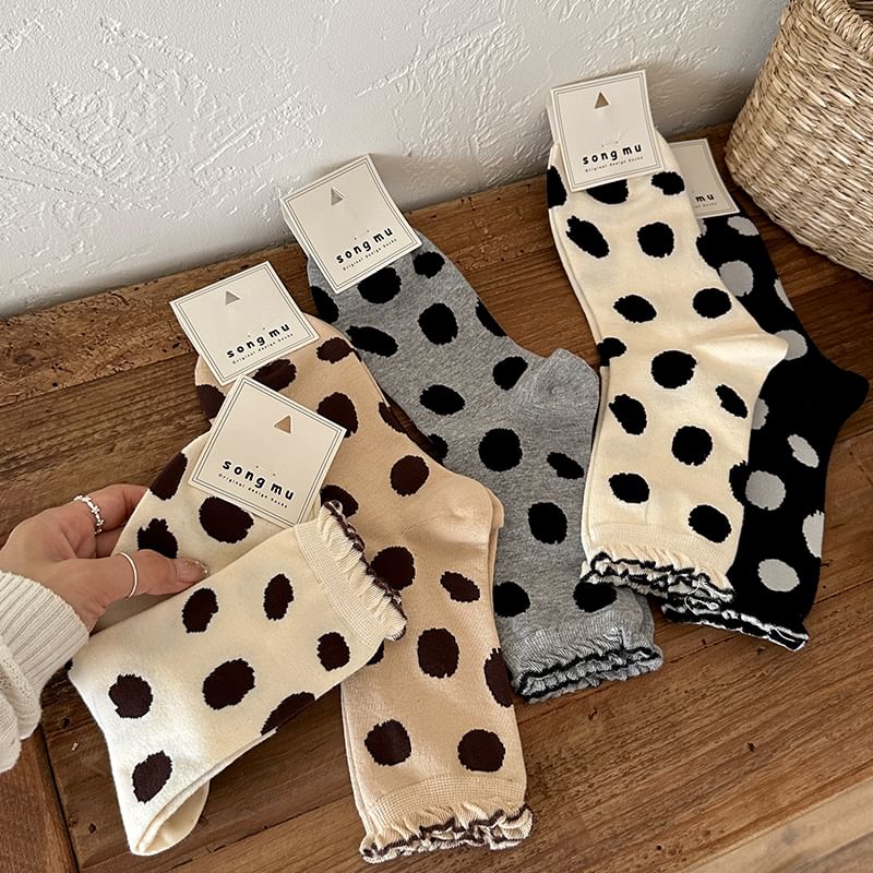 Dotted Frill Trim Socks SpreePicky