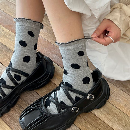 Dotted Frill Trim Socks SpreePicky