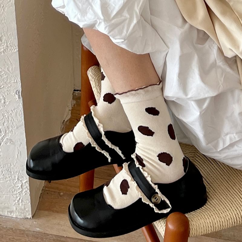 Dotted Frill Trim Socks SpreePicky