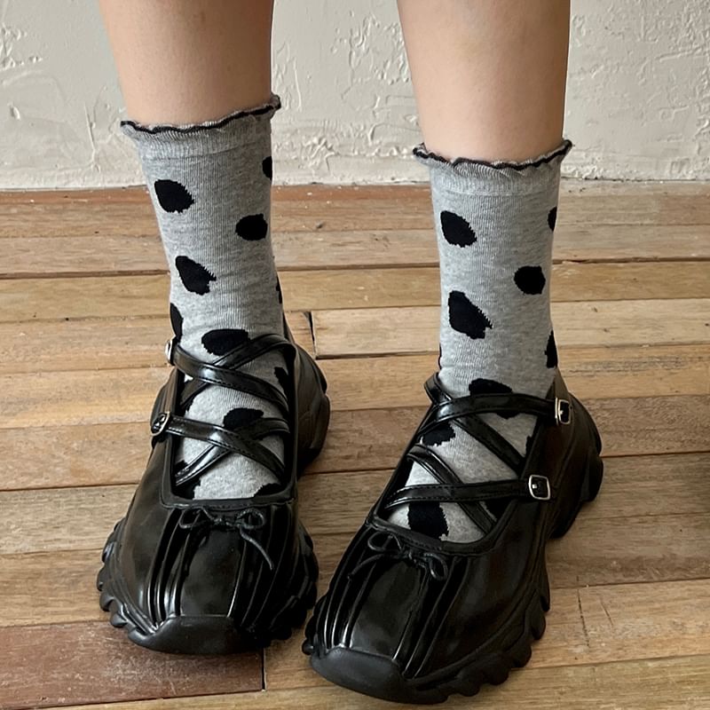 Dotted Frill Trim Socks SpreePicky