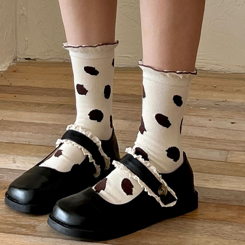 Dotted Frill Trim Socks SpreePicky