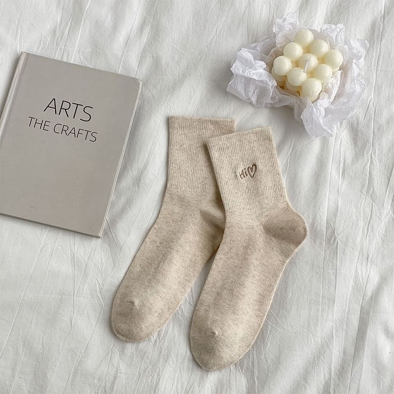 Lettering Embroidered Socks / Set SpreePicky