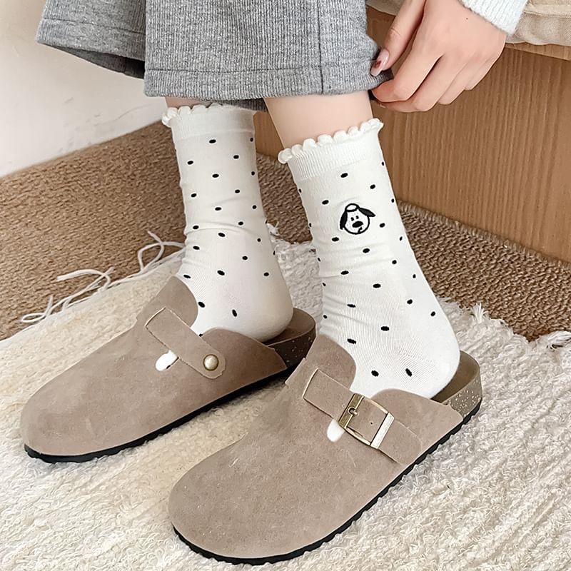 Dog Embroidered Dotted Socks / Set SpreePicky