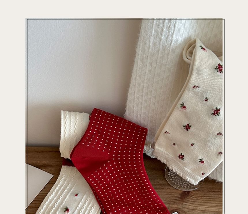 Floral Socks / Dotted Bow Socks / Set SpreePicky