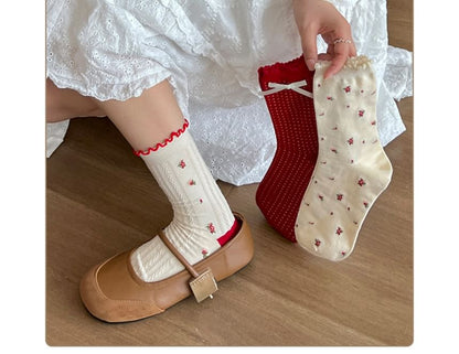 Floral Socks / Dotted Bow Socks / Set SpreePicky