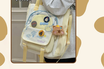 Cartoon Embroidered Tote Bag / Zip Backpack SpreePicky