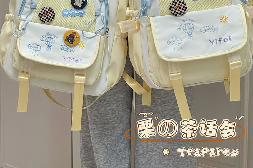 Cartoon Embroidered Tote Bag / Zip Backpack SpreePicky