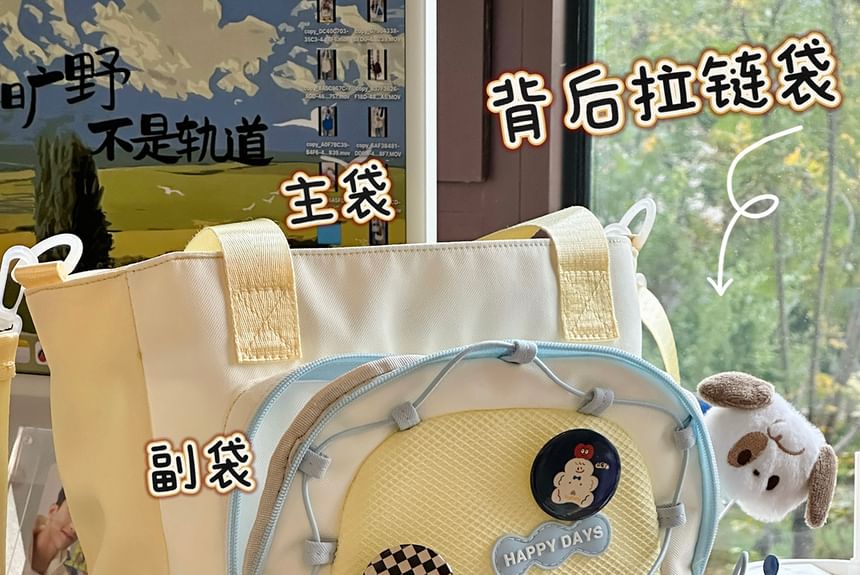 Cartoon Embroidered Tote Bag / Zip Backpack SpreePicky