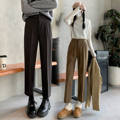 High Waist Plain Tapered Suit Pants SpreePicky