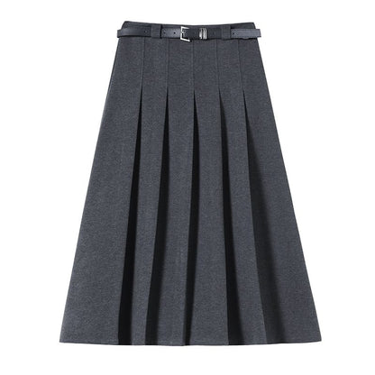 High Rise Plain Midi A-Line Skirt SpreePicky