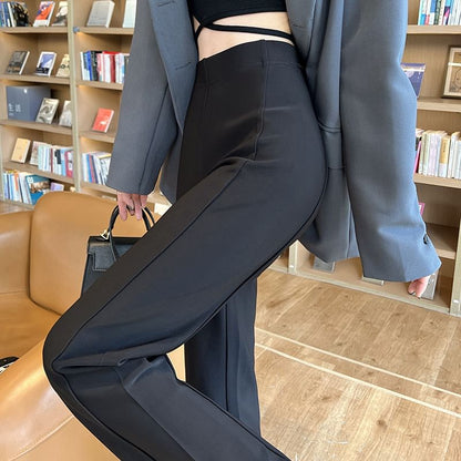 High Rise Slit Hem Flared Suit Pants SpreePicky