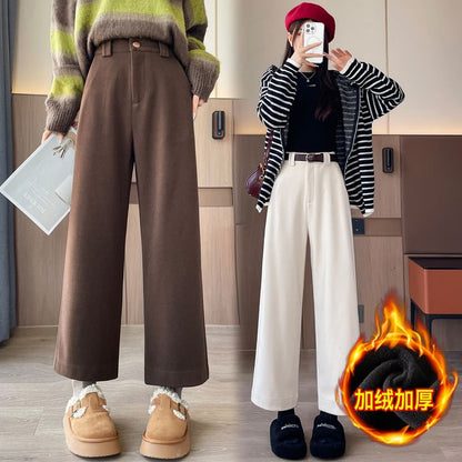 High Waist Plain Cropped Wide Leg Pants SpreePicky