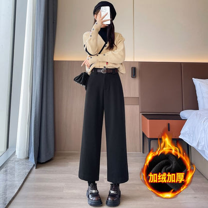 High Waist Plain Cropped Wide Leg Pants SpreePicky