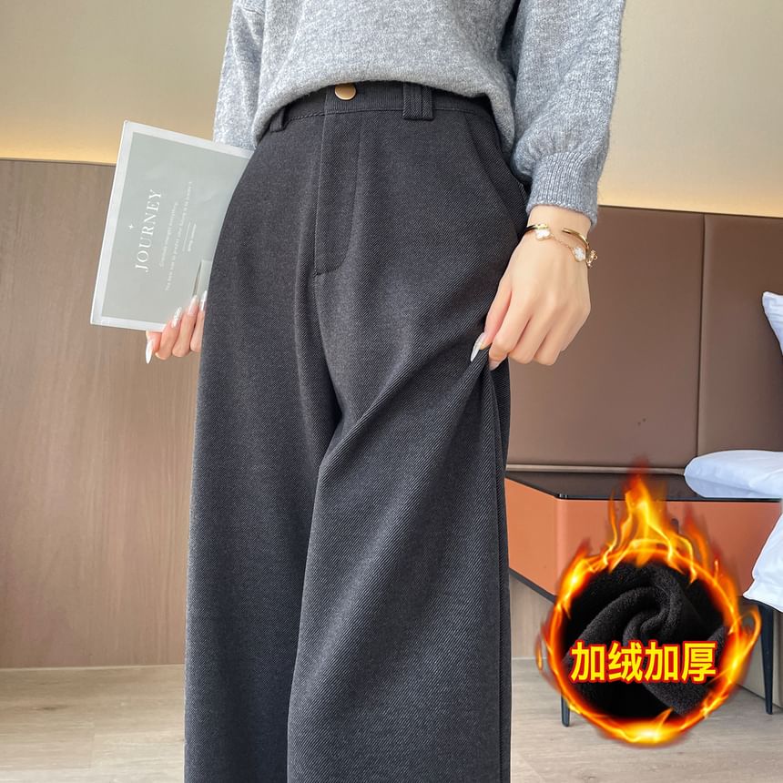 High Waist Plain Cropped Wide Leg Pants SpreePicky