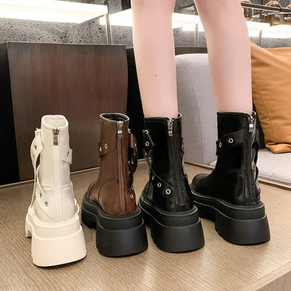 Buckled Platform Boots SpreePicky