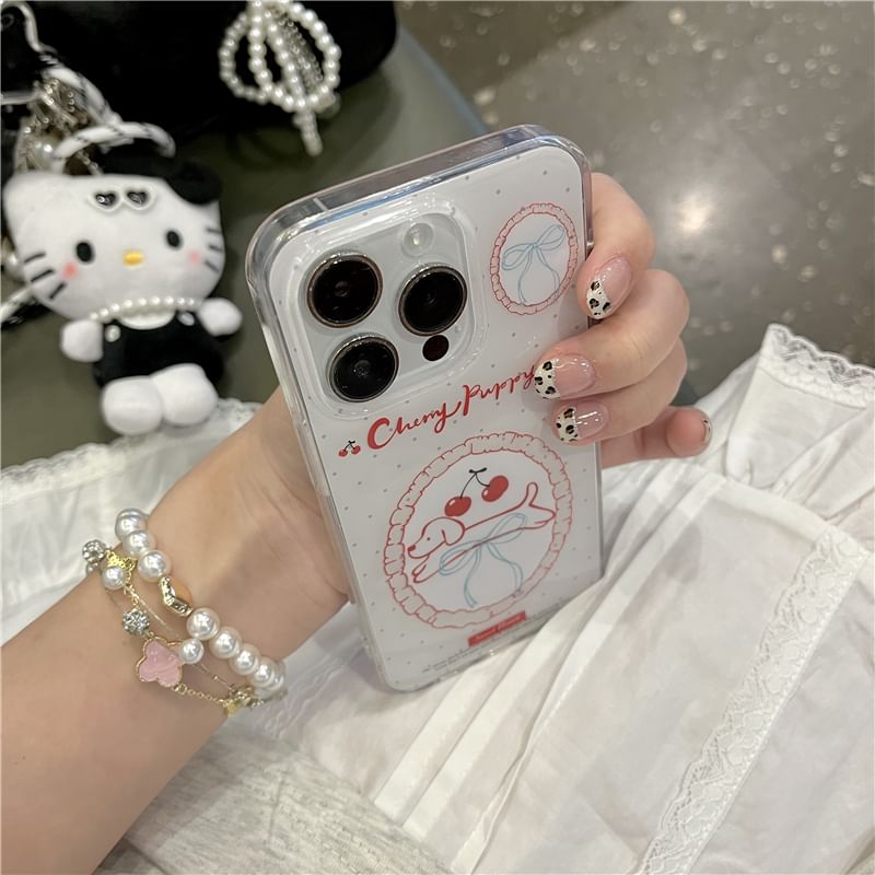 Cherry Dog Phone Case / Strap / Set - iPhone 16 Pro Max / 16 Pro / 16 Plus / 16 / 15 Pro Max / 15 Pro / 15 Plus / 15 / 14 Pro Max / 14 Pro / 14 Plus / 14 / 13 Pro Max / 13 Pro / 13 / 13 Mini SpreePicky