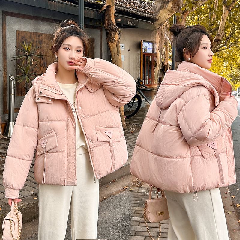 Turtleneck Zip-Up Puffer Jacket SpreePicky