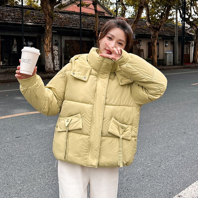 Turtleneck Zip-Up Puffer Jacket SpreePicky