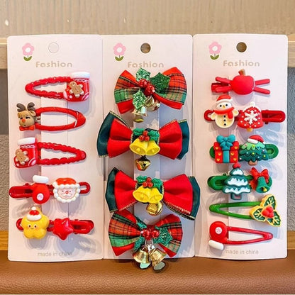 Set of 10: Christmas Cartoon Hair Clip / Hair Tie / Scrunchie SpreePicky