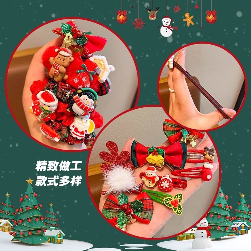 Set of 10: Christmas Cartoon Hair Clip / Hair Tie / Scrunchie SpreePicky