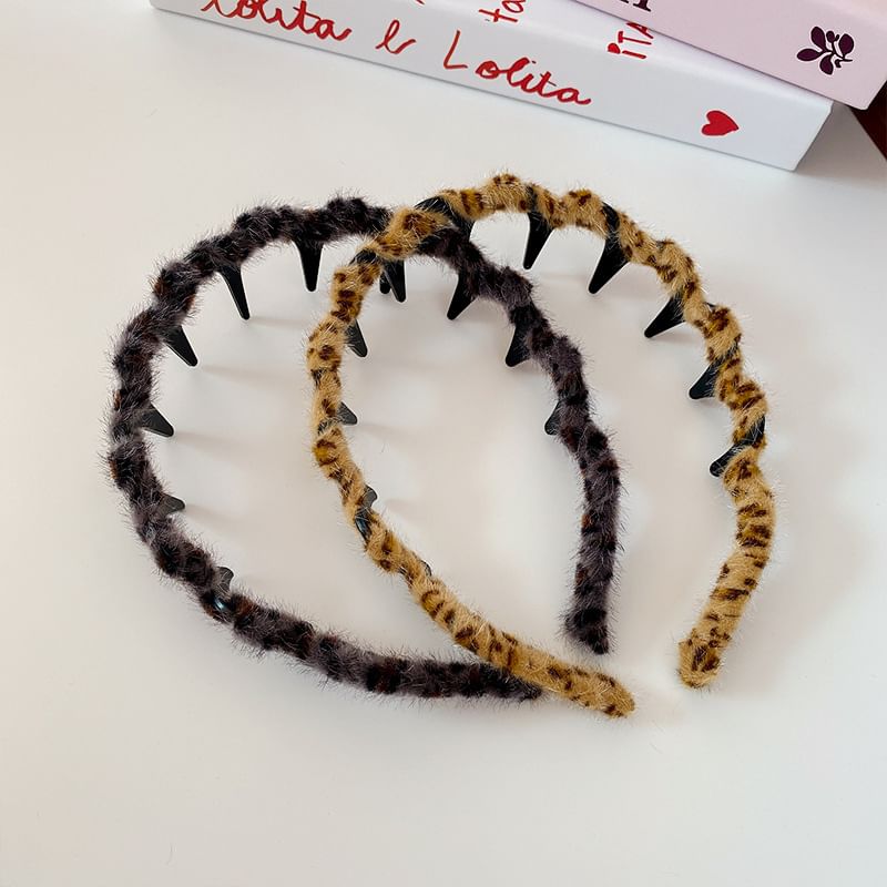 Leopard Print Chenille Headband SpreePicky