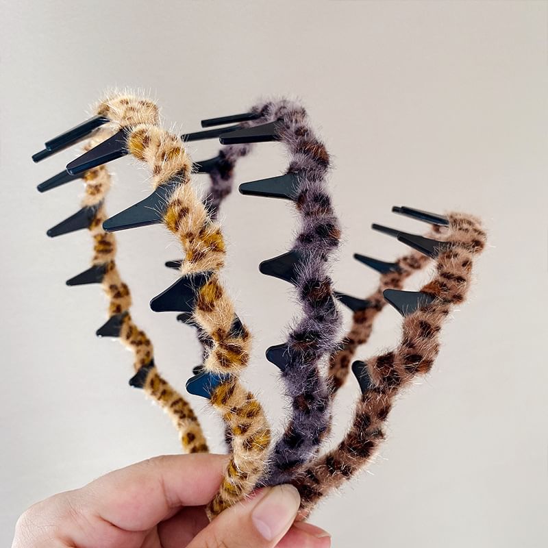 Leopard Print Chenille Headband SpreePicky