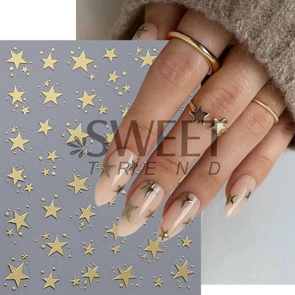 Star Metallic Nail Art Stickers SpreePicky